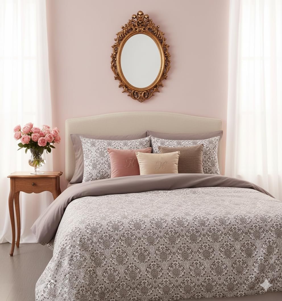 24 – Ethereal White Luxury Bedsheet_Brown Luxury Cotton Rich Bedsheet – Soft, Durable & Elegant 350 TC, 140 GSM, Brown Colour with 2 Pillow Covers - Image 1