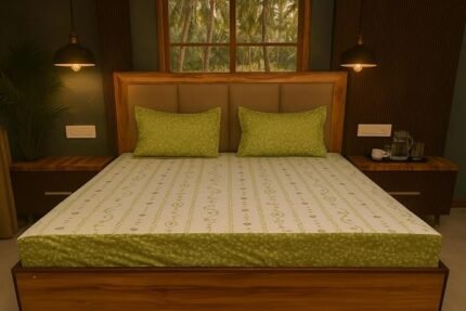 OpulAuric24 Waterproof Elastic Fitted Bedsheet_PastelOlive
